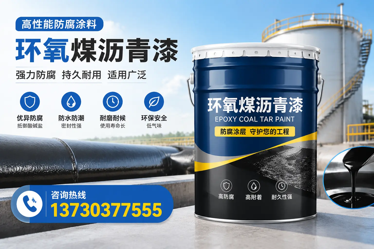 环氧煤沥青漆的耐久性分析，适合呼玛的使用场景